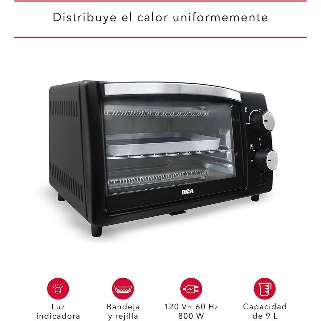 Horno RCA Eléctrico doble resistencia 9 Litros RC-9L